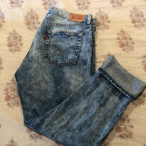 boyfriend Levi button fly distressed jeans